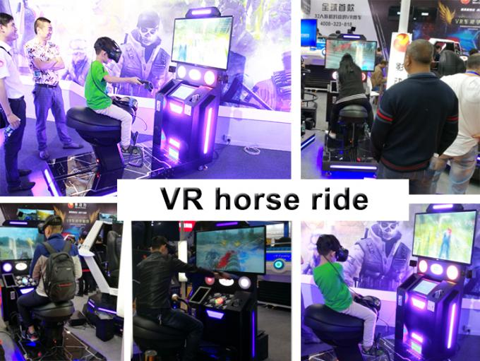 Крутое кино виртуальной реальности стрельбы имитатора лошадиных скачек стекел ВР одного места ХТВ ВИВЭ движения 0