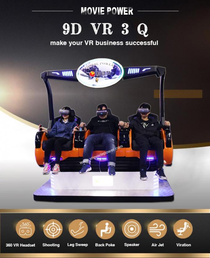 дистанционное управление 3 имитатора 220В 9Д усаживает игровой автомат кино 3К ВР виртуальной реальности 3