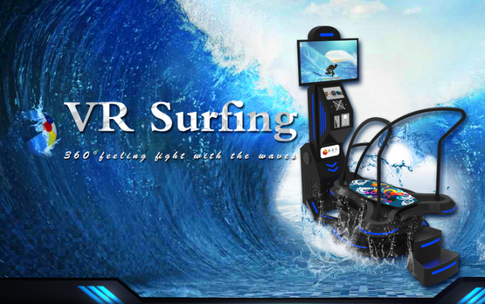 Черный & синь стоя вверх игры развлечений имитатора движения 9Д ВР занимаясь серфингом взаимодействующие 0