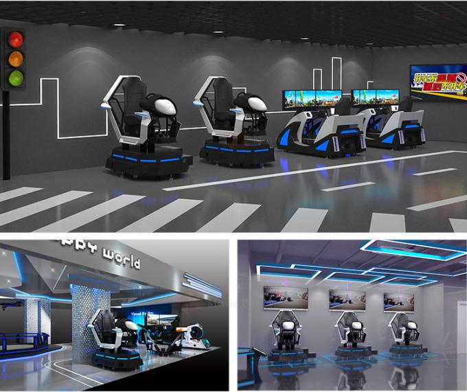 Крытый автомобиль VR спортивной площадки участвуя в гонке имитатор игры гонок автомобиля платформы имитатора 9D электрический 1