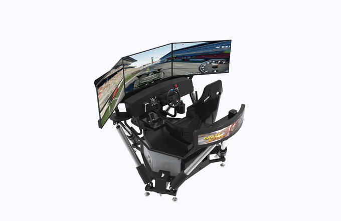 Имитатор стеклоткани 9D, динамическое VR участвуя в гонке имитатор вождения автомобиля экрана Dof 3 игрового автомата 6 имитатора 0