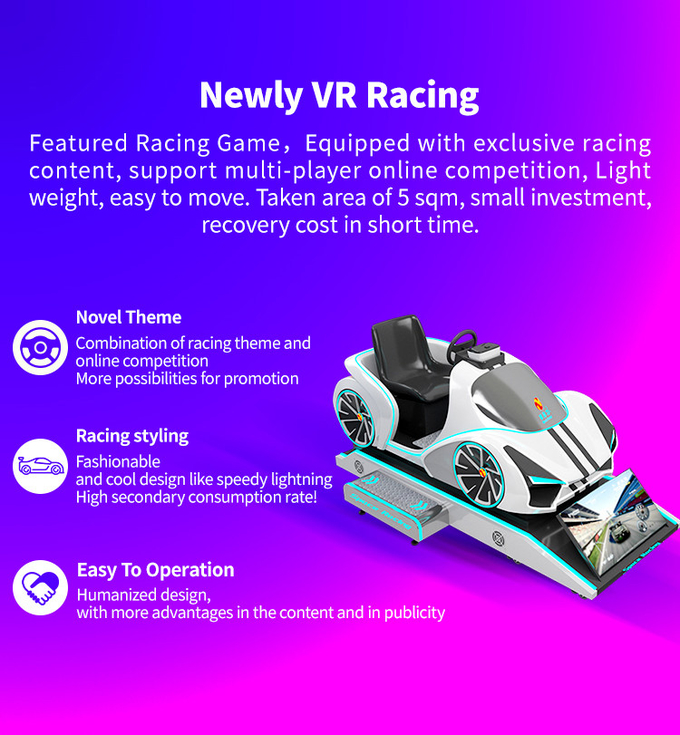 арена имитатора вождения автомобиля виртуальной реальности 9d с платформой Vr движения участвуя в гонке игровой автомат 1