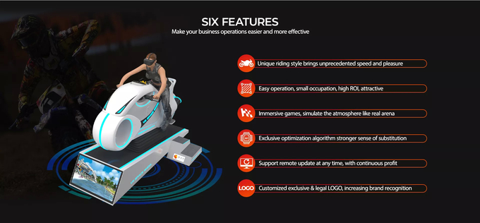 Оборудование гоночной машины виртуальной реальности имитатора мотоцикла стеклоткани 9d VR 2