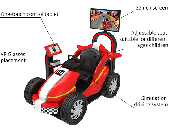 VR тематический парк ездит 9D Детская гоночная игра Симулятор Монеты Управляемый Автомобиль Аркадная машина 4