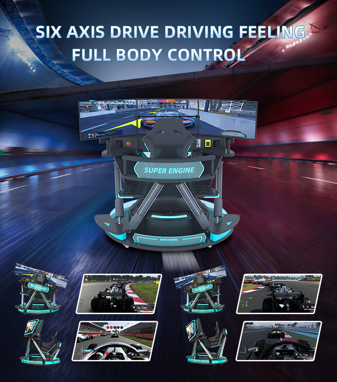 6dof Motion Гидравлический гоночный симулятор гоночный автомобиль аркадная игровая машина Симулятор вождения автомобиля с 3 экранами 3