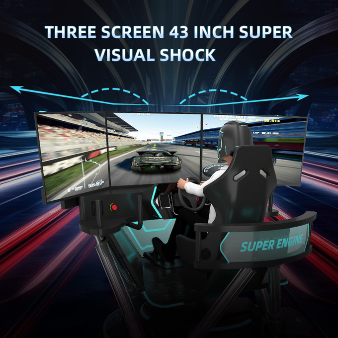 5.0KW F1 Симулятор гоночных автомобилей Водительская игровая машина 6 Dof Motion Platform с 3 экранами 5