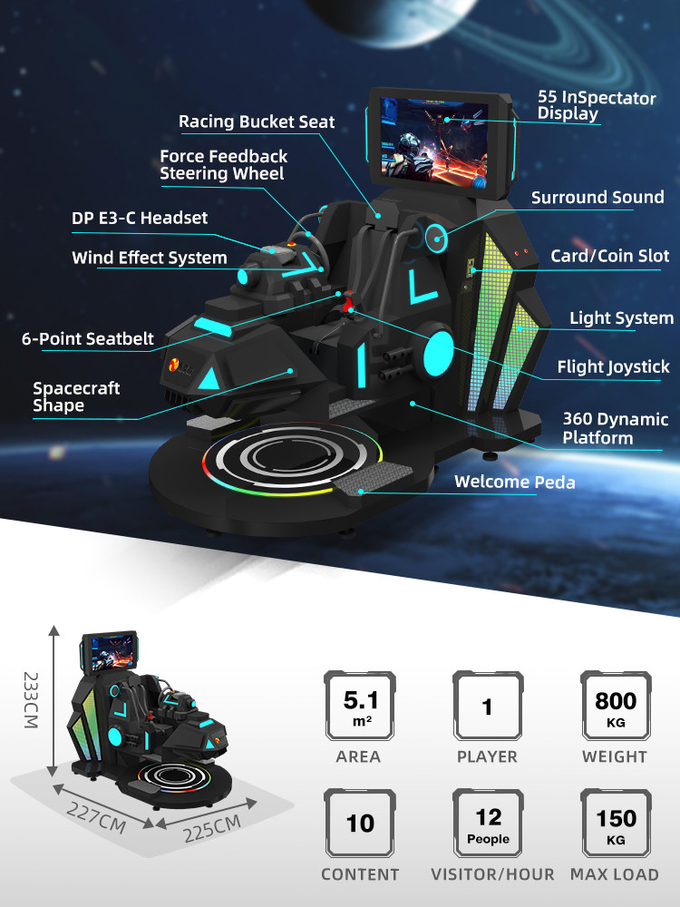 Интерактивная VR стрельба 360 градусов VR полёт VR гоночный симулятор Кокпит Звездный корабль 1
