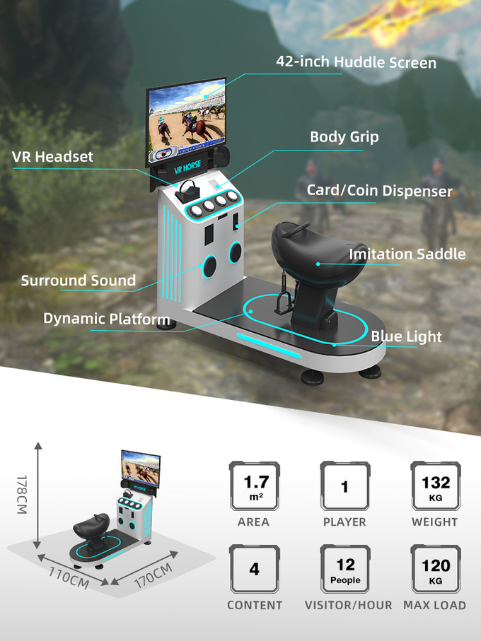 1 игрок 9D симулятор виртуальной реальности верховая верховая VR игровая машина Монета работает 1