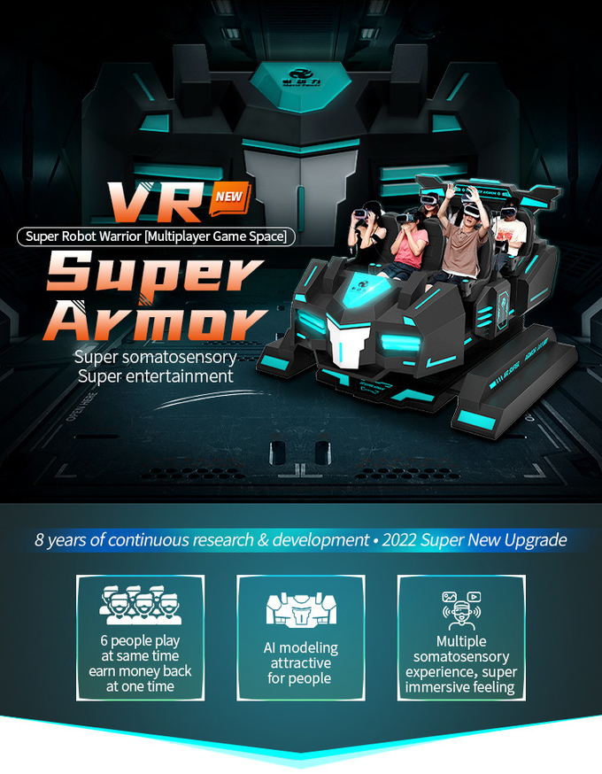 9d VR Тематический парк Кино Виртуальная реальность Ролик Симулятор 6-местный VR игровой автомат 0