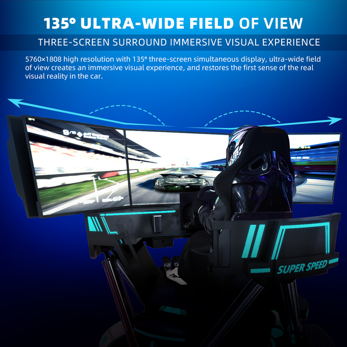 3-экранный симулятор виртуальной реальности 6- Dof Black Car Racing Game Machine 5d Автомобильное вождение аркада для магазина 5