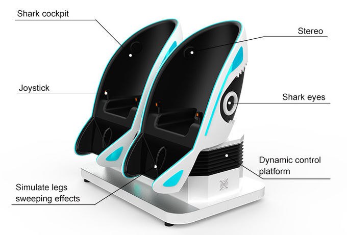Тематический парк 9D VR Egg Chair Симулятор VR Shark Motion Cinema 2 места 5