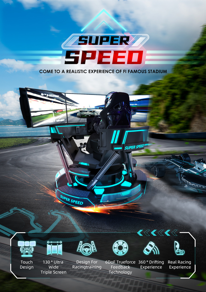 3-экранный симулятор виртуальной реальности 6- Dof Black Car Racing Game Machine 5d Автомобильное вождение аркада для магазина 0