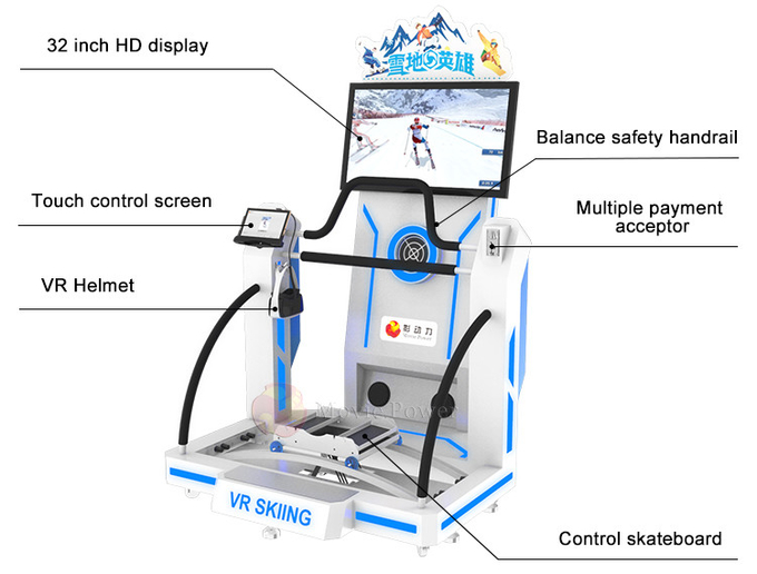 Монетно управляемая виртуальная реальность аркадная машина 9d Vr лыжный симулятор для коммерческих 3