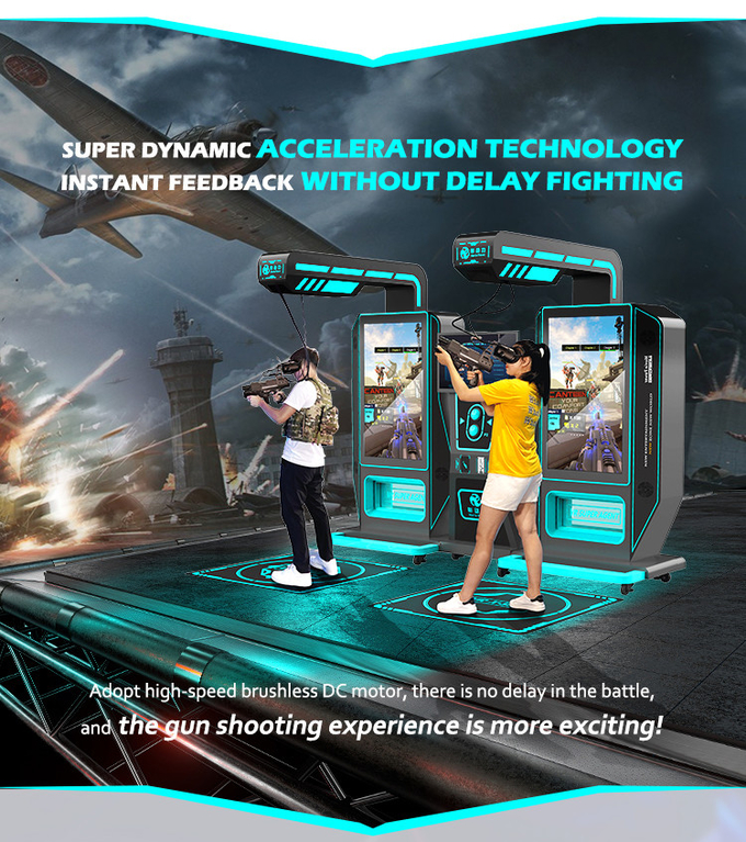 Стреляльная машина Виртуальная реальность Пистолет аркадная машина 2 игрока Развлекательная езда 9d VR симулятор 2