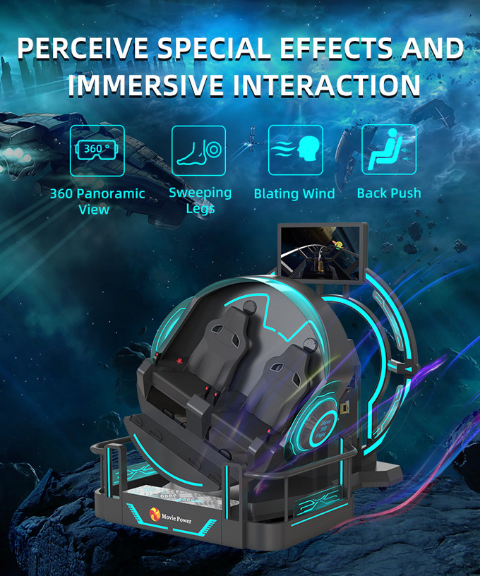 VR 360 2-местный 9d Ролик VR Машины 360 вращения VR Кино 360 градусов Летающие стулья Симулятор 2
