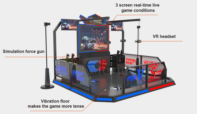 360-градусный 9d VR Стрелковый симулятор VR Стрелковая игра Арена Многопользовательское оборудование виртуальной реальности 3