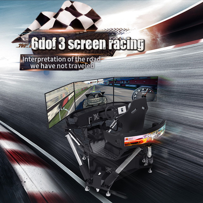 6 DOF Racing Cars Arcade Dynamic Motion Drive Equipment 3 Экрановый симулятор вождения 0