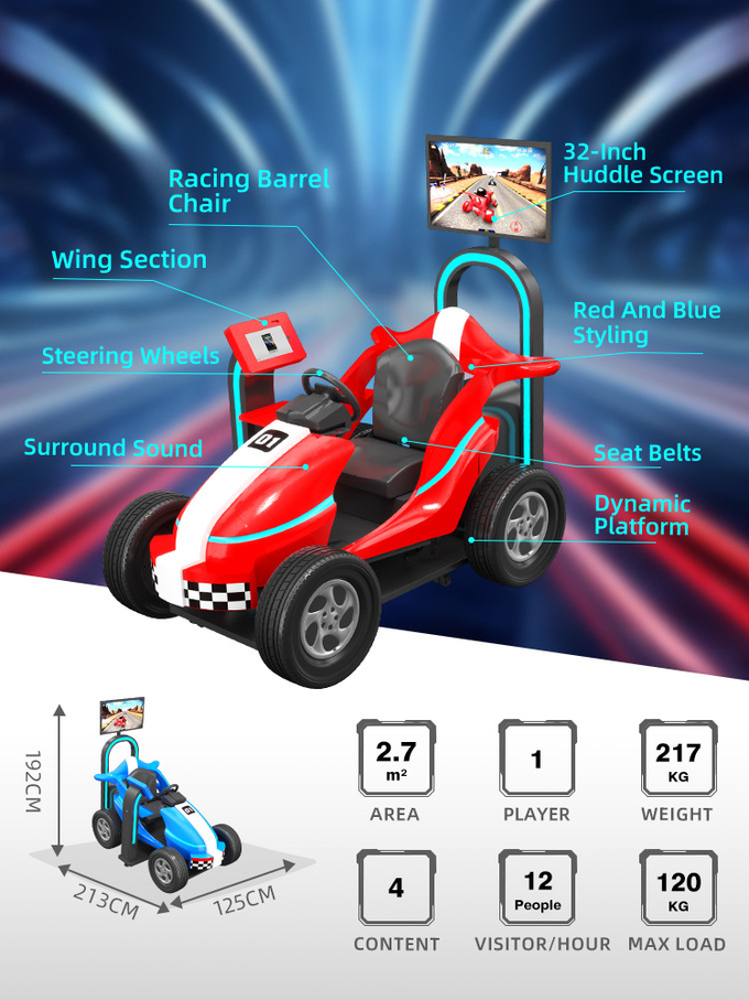9D Детская гоночная игра VR Симулятор вождения для парка развлечений 1