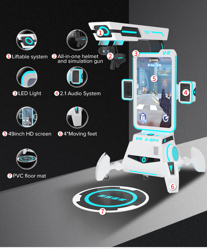 360 игровой автомат имитатора предназначенный для многих игроков VR степени 9D Vr для торгового центра 1