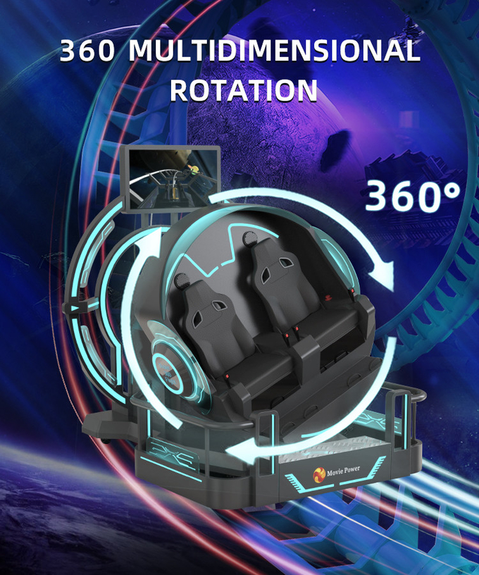 VR 360 2-местный 9d Ролик VR Машины 360 вращения VR Кино 360 градусов Летающие стулья Симулятор 3