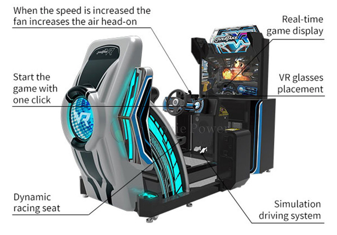 Симулятор вождения 9d Vr Игровой автомат Автомобильный гоночный симулятор Vr Оборудование для тематического парка виртуальной реальности 7