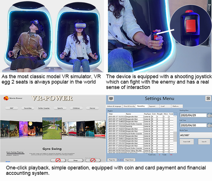 Парк развлечений Vr 9D Симулятор движения Интерактивная игра 9D VR Виртуальная реальность Яйцо Vr Кино стул 4