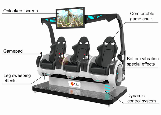 3 стул кино мест 360° 9D VR снимая взаимодействующие игры для торгового центра 1